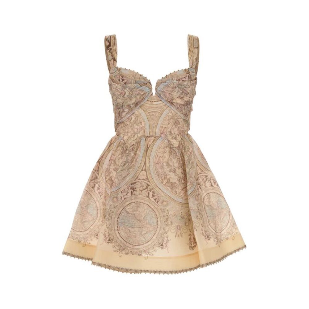 Zimmermann Women Printed Linen Blend Ascent Mini Dress